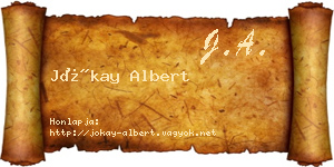 Jókay Albert névjegykártya